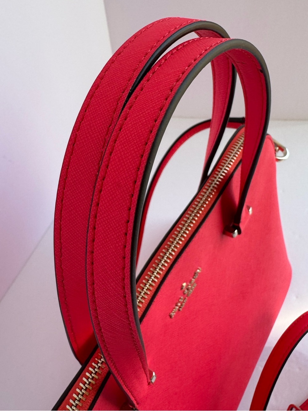 Kate Spade New York Hot Pink Maise Dome Saffiano Leather Crossbody Satchel Purse - Picture 4 of 16